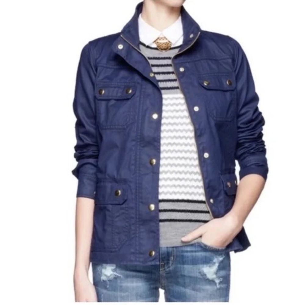 J. Crew Dark Blue Utility Jacket Cargo Pocket Downtown Field Size Small